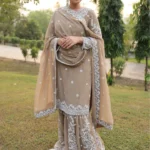 Elegant Garara Set with Beadwork & Embroidered Dupatta
