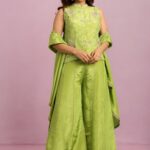 Peplum Top with Flared Pant & Dupatta